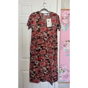 NWT Coral Bay Leisure Small Cotton Pocked Midi Dress Made In India V Neck